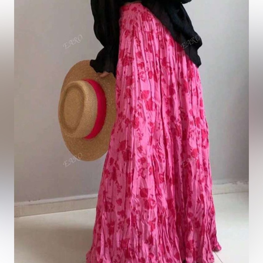 Floral Pink Maxi Skirt